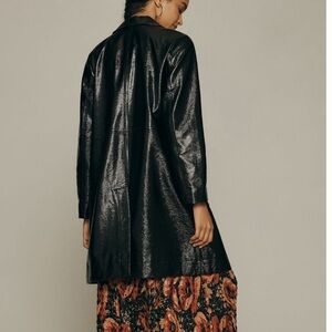 Patent Leather Black Trench Coat, XS